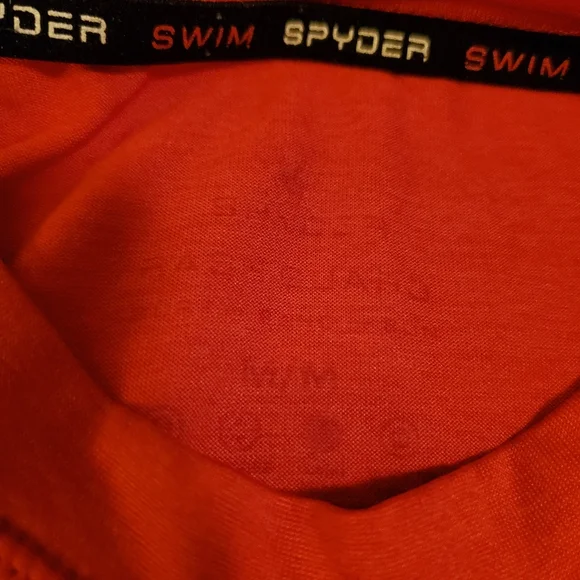 Mens Spyder Swim shirt.  Size M,    red and white - Picture 2 of 5